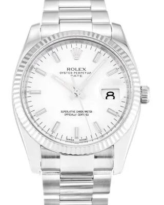 Oyster Perpetual Date White Dial 115234
