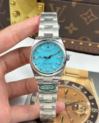 Oyster Perpetual Tiffany Blue Dial Smooth Bezel Oyster Bracelet