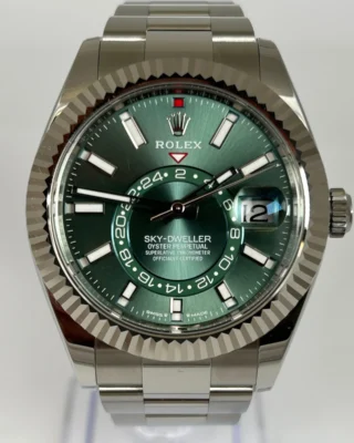 Superclone Sky-Dweller Mint green Dial 336934 Oyster Perspective View
