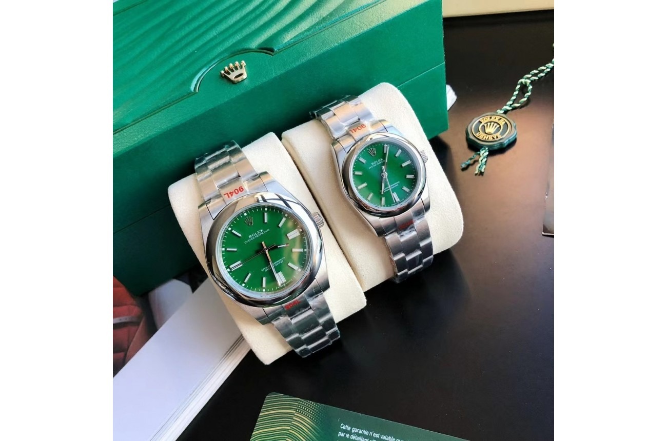 Oyster Perpetual SS/SS Green/Stk
