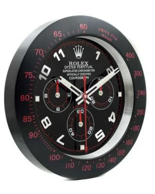 WALL CLOCK – DAYTONA BLACK/RED BEZEL