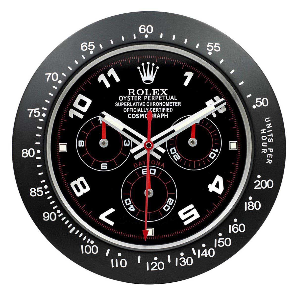 WALL CLOCK – DAYTONA BLACK/RED