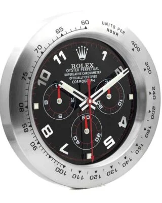 WALL CLOCK – DAYTONA BLACK/SILVER