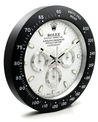 WALL CLOCK – DAYTONA WHITE DIAL BLACK BEZEL