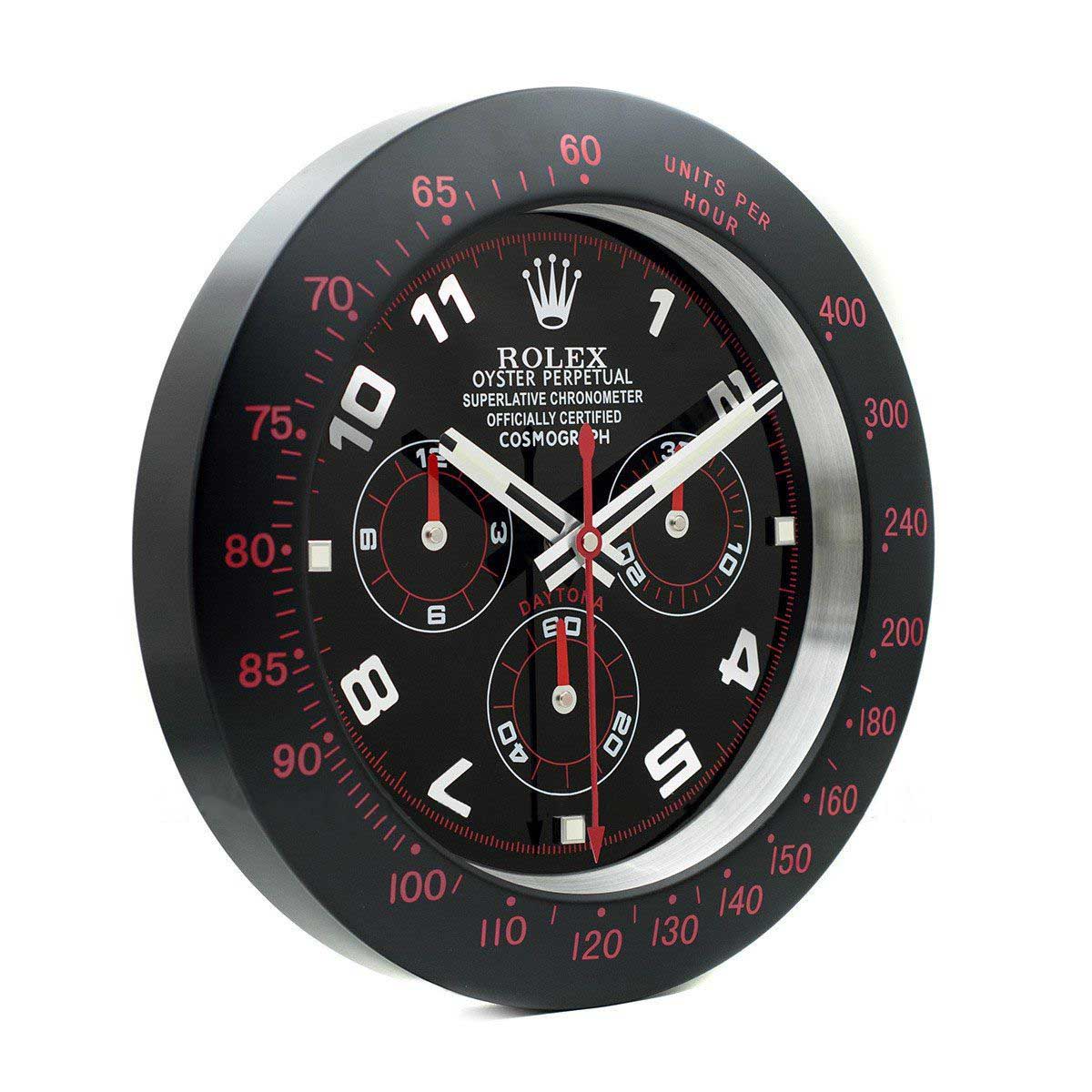 WALL CLOCK – DAYTONA BLACK/RED BEZEL