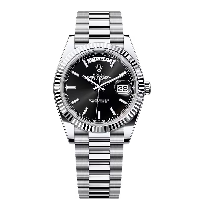 Superclone Rolex Day-Date Bright Black Dial 228236-0003 40 mm