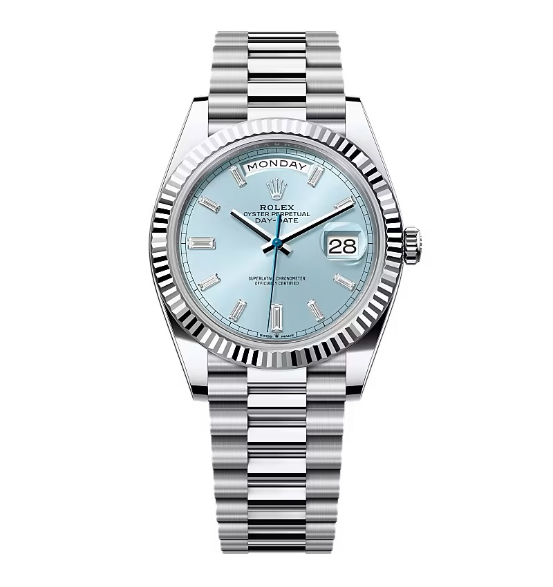 Superclone Rolex Day-Date Ice Blue Diamond Dial 228236-0006 40 mm