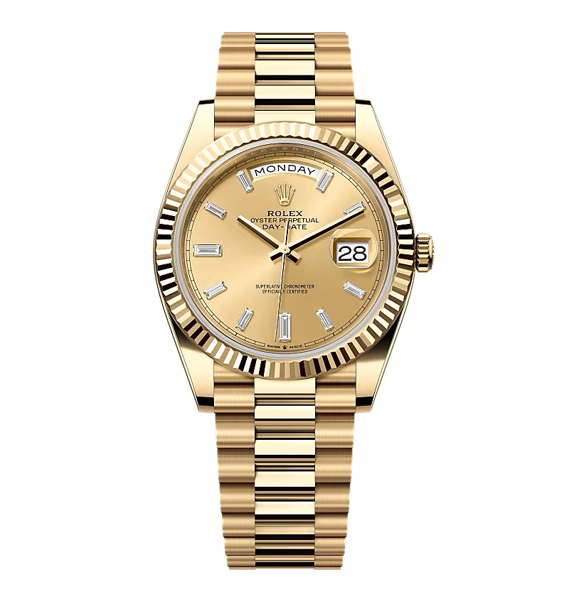 Superclone Rolex Day-Date Champagne Diamond Dial 228238-0005 40 mm