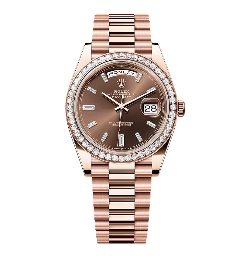 Superclone Rolex Day-Date Chocolate Diamond Dial 228345rbr-0006 40 mm