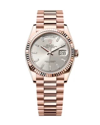 Superclone Rolex Day-Date Silver Diamond Dial 128235-0087 36 mm