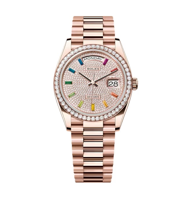 Superclone Rolex Day-Date Diamond-Paved Dial 128345rbr-0042 36 mm
