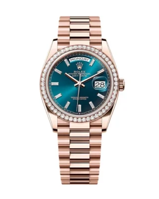 Superclone Rolex Day-Date Blue-Green Diamond Dial 128345rbr-0083 36 mm