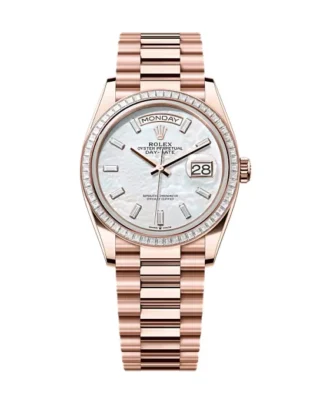 Superclone Rolex Day-Date White Mother-of-Pearl Diamond Dial 128395tbr-0026 36 mm