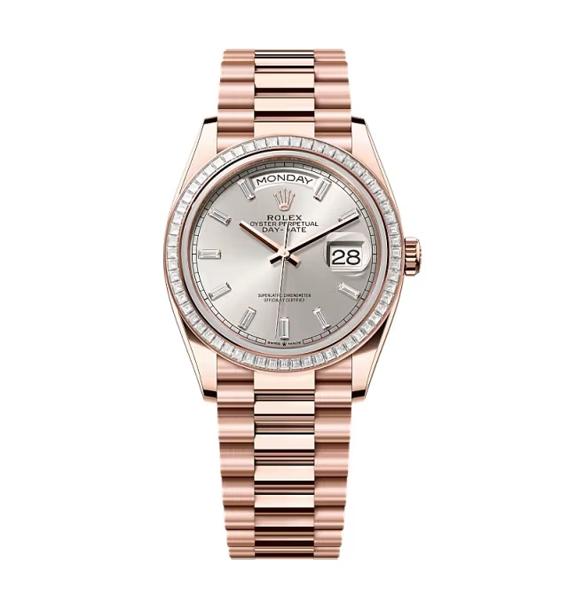 Superclone Rolex Day-Date Silver Dial 128395tbr-0030 36 mm