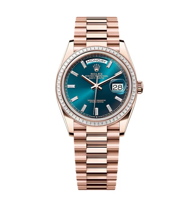 Superclone Rolex Day-Date Blue-Green Diamond Dial 128395tbr-0032 36 mm