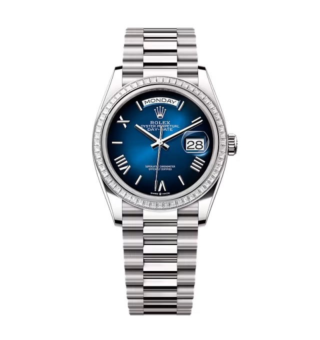 Superclone Rolex Day-Date Blue Ombré Dial 128399tbr-0021 36 mm