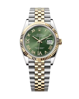 Rolex Datejust Olive Green Roman Diamond Dial 126233-0025 36 mm