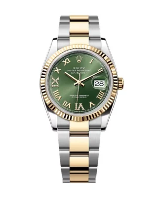 Rolex Datejust Olive Green Roman Diamond Dial 126233-0026 36 mm