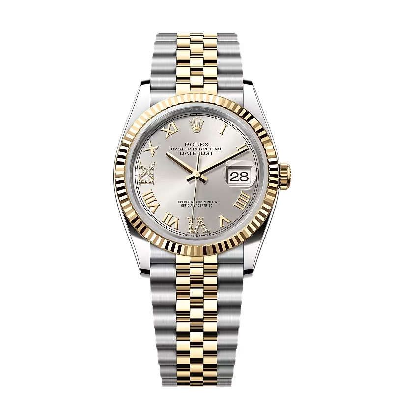 Rolex Datejust Silver Roman Diamond Dial 126233-0031 36 mm