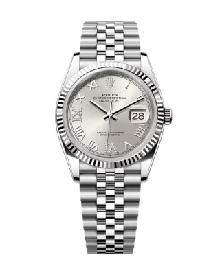 Rolex Datejust Silver Roman Diamond Dial 126234-0029 36 mm