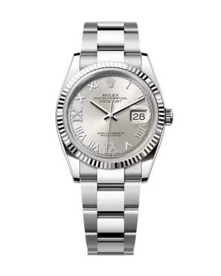 Rolex Datejust Silver Roman Diamond Dial 126234-0030 36 mm