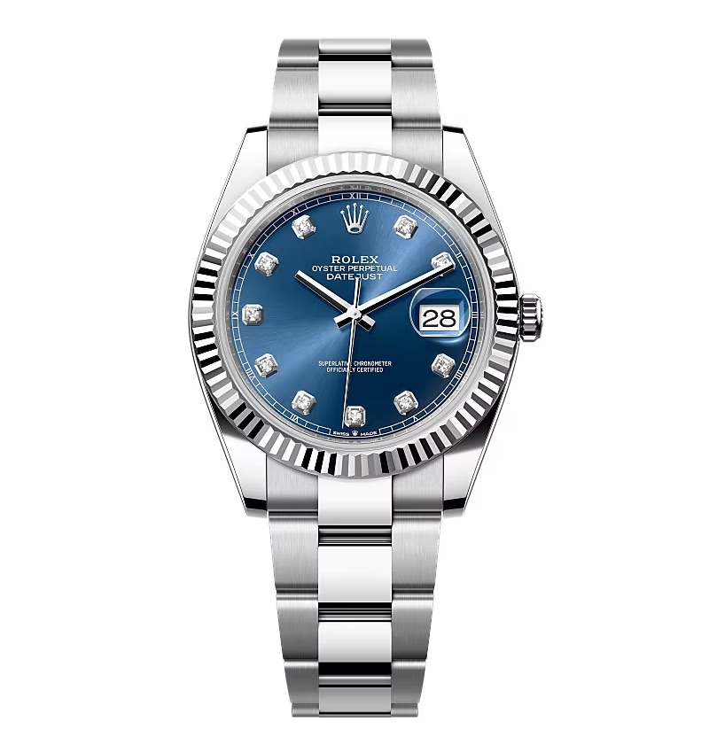 Rolex Datejust Bright Blue Diamond Dial 126334-0015 41 mm
