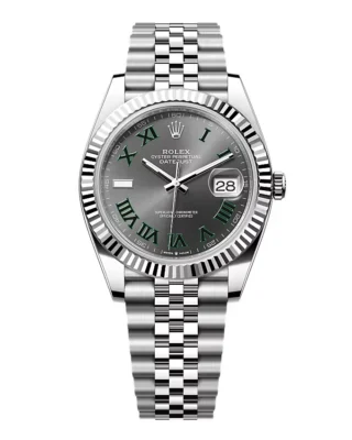 Rolex Datejust Rhodium Dial 126334 “Wimbledon” Flutted/Jubilee 41 mm