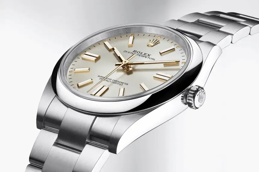 Rolex Oyster Perpetual white dial on Oyster bracelet entry level model