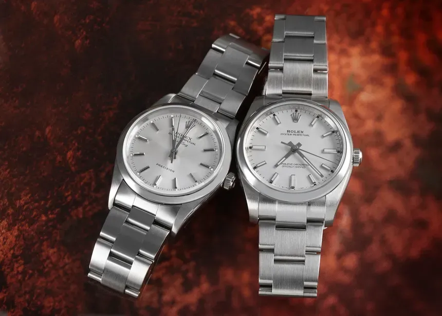 Super clone Rolex Air-King and Oyster Perpetual white dials side by side comparison