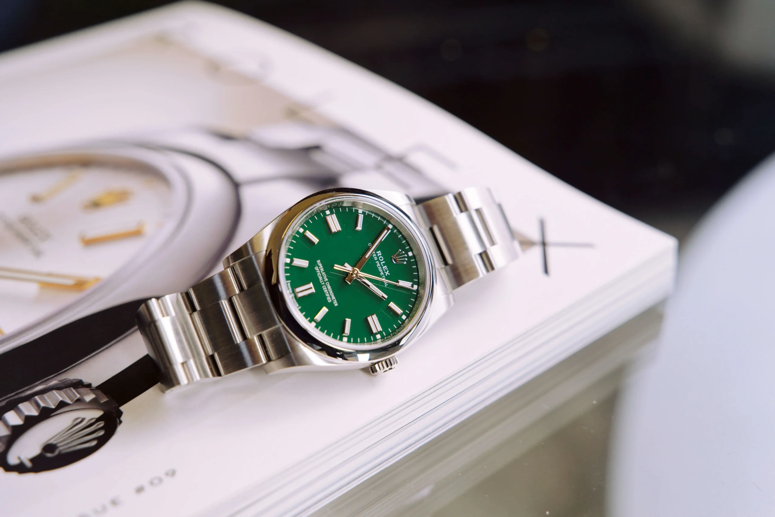Super Clone Oyster Perpetual Green Dial Oyster Bracelet