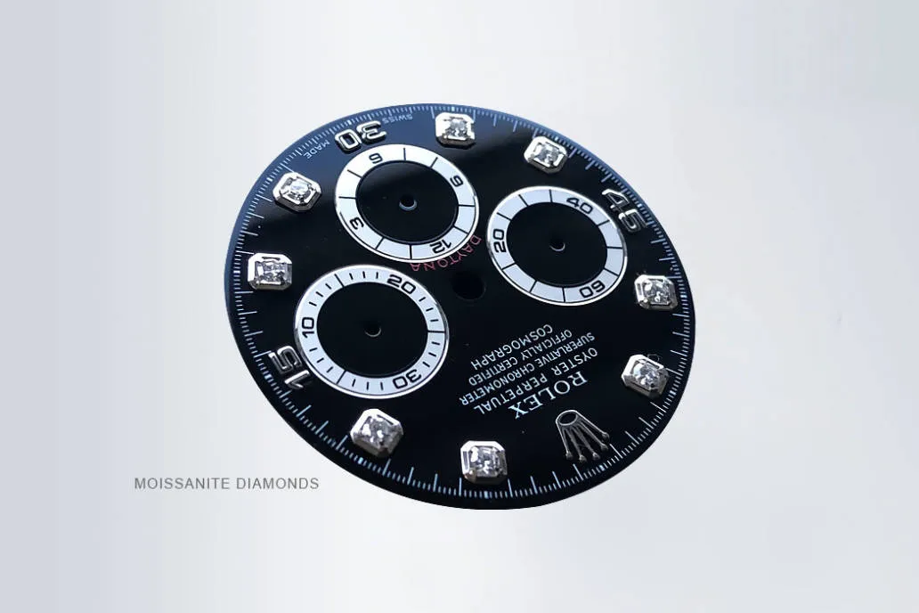 Full iced-out black dial with moissanite diamonds – Daytona 2025