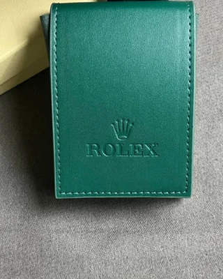 Premium Green Watch Pouch – Luxury Travel Case with Embossed Crown Logo