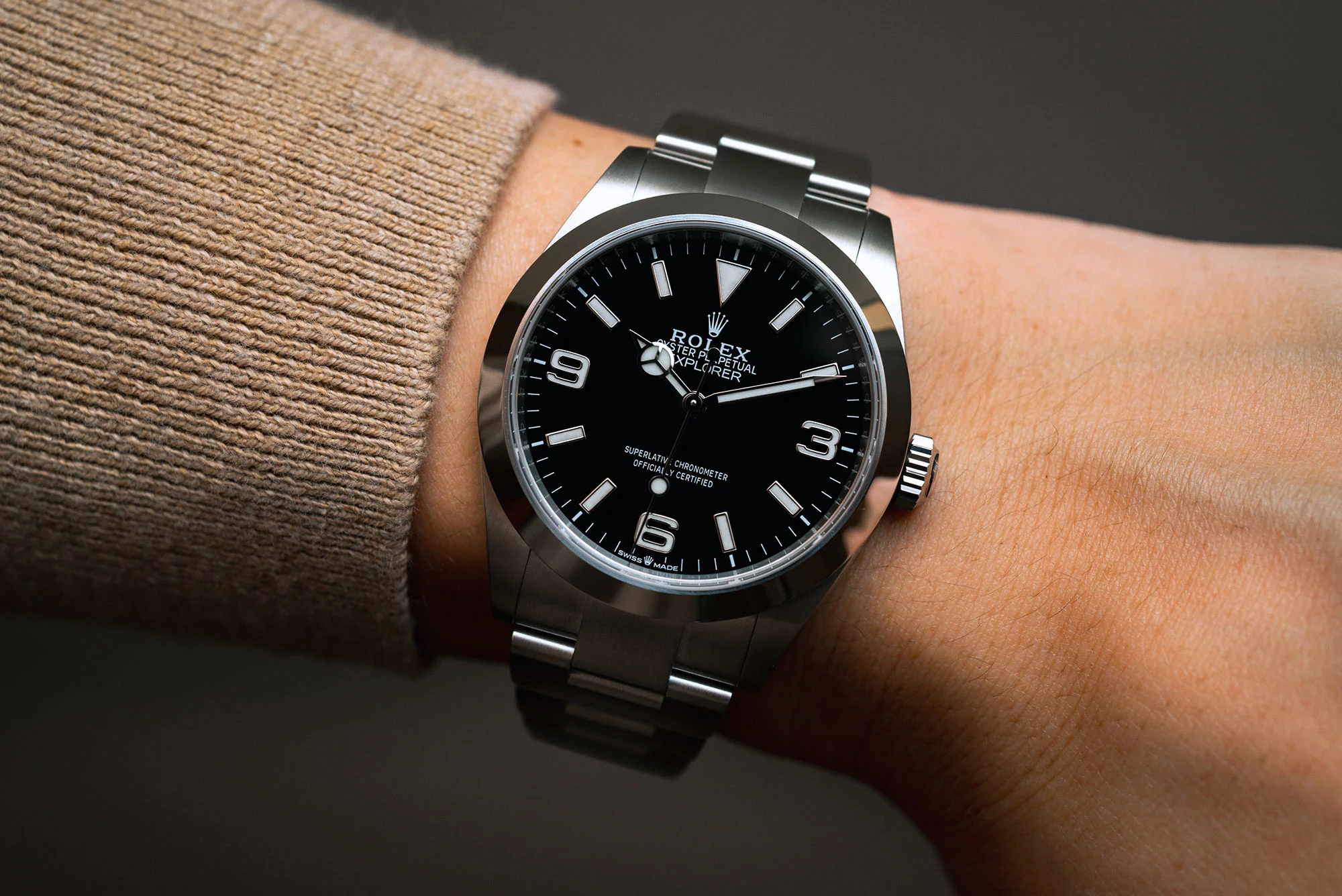 Rolex Explorer 40mm reference 224270 front facing product shot