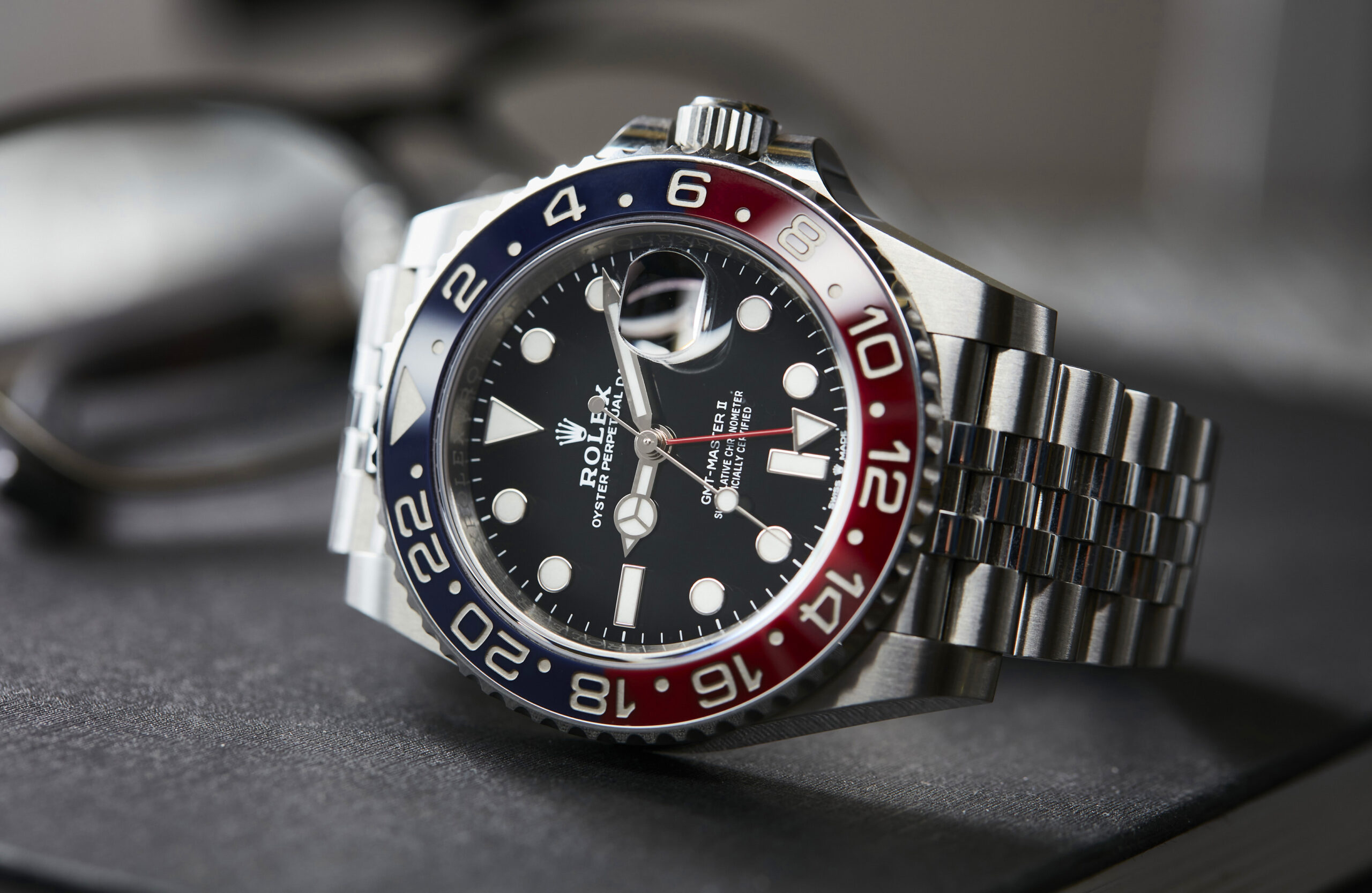 Rolex GMT-Master II Pepsi on wrist showing the coveted blue-red bezel