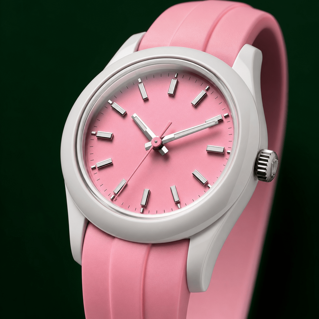 Oyster Perpetual Play concept watch - minimalist colorful dial for Swatch Rolex collaboration