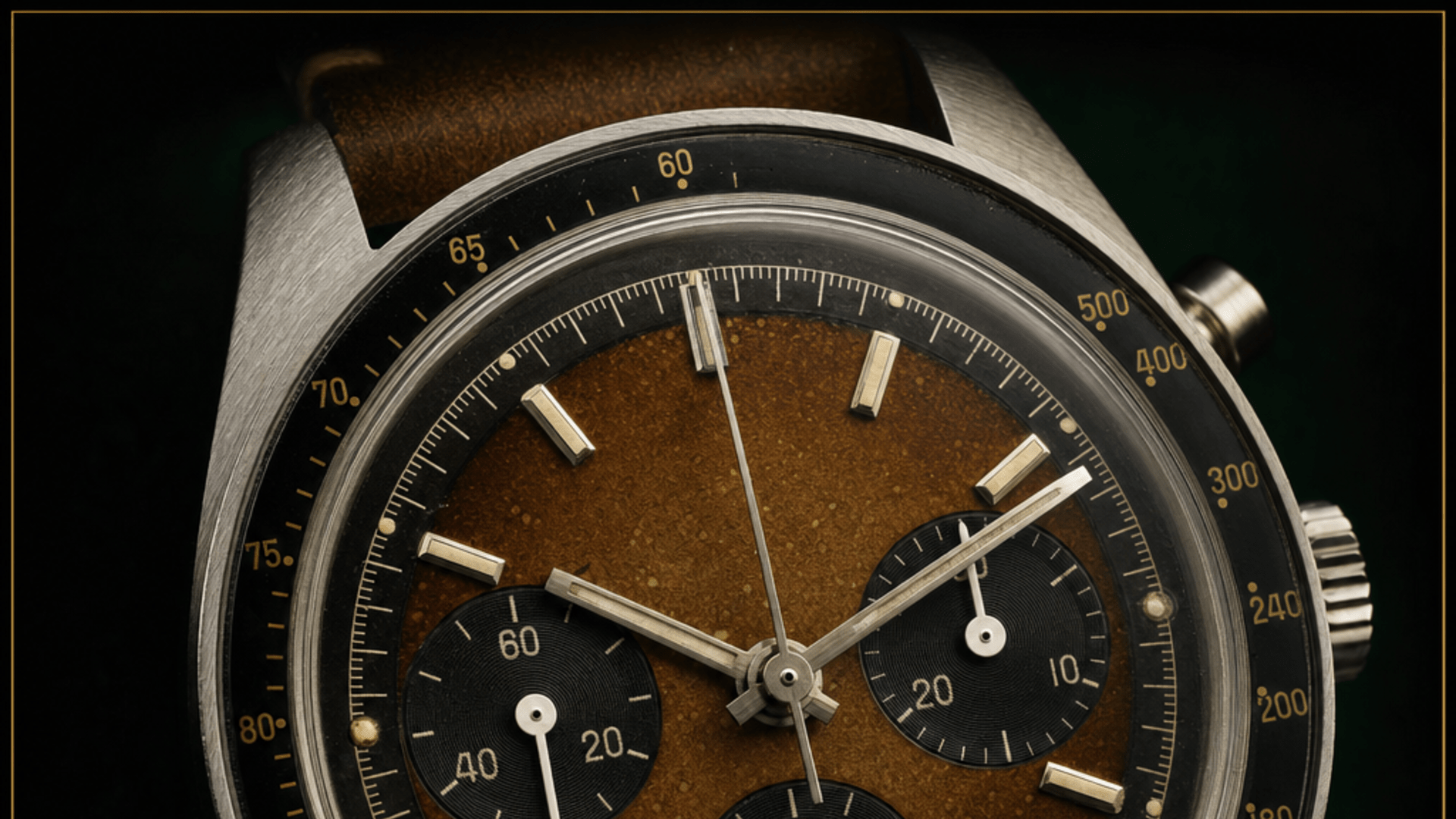 Close-up macro of a modern Rolex Submariner Date showing the cyclops lens, laser-etched crown, rehaut engraving, and blue Chromalight lume plots that buyers scrutinize for tiny factory variances.